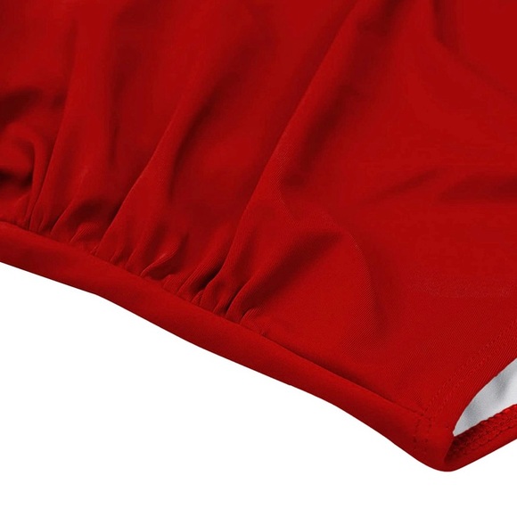 Tummy Control Full coverage one piece bathingsuit swim swimwear Red cut out - Picture 6 of 6